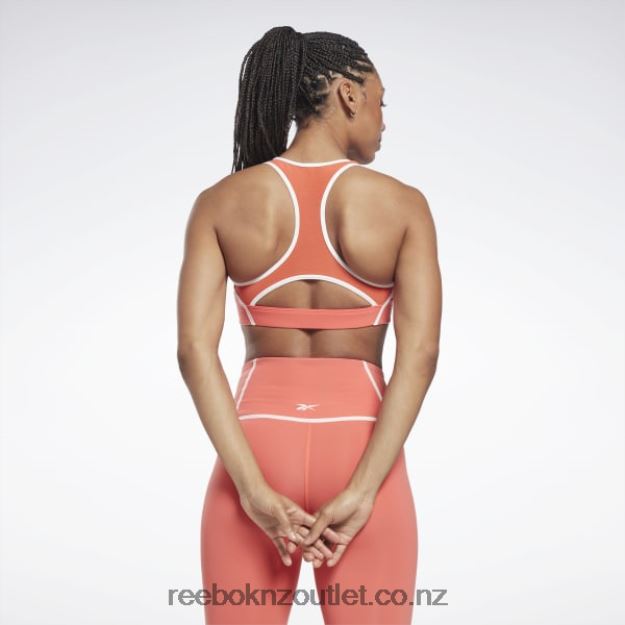 Semi Orange Flare 2B4626416 Lux Racer Padded Colorblocked Bra Reebok Women