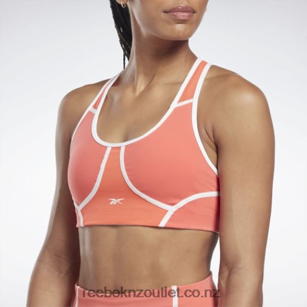 Semi Orange Flare 2B4626416 Lux Racer Padded Colorblocked Bra Reebok Women