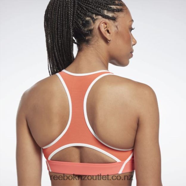 Semi Orange Flare 2B4626416 Lux Racer Padded Colorblocked Bra Reebok Women