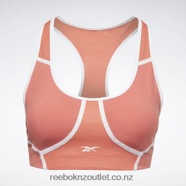 Semi Orange Flare 2B4626416 Lux Racer Padded Colorblocked Bra Reebok Women