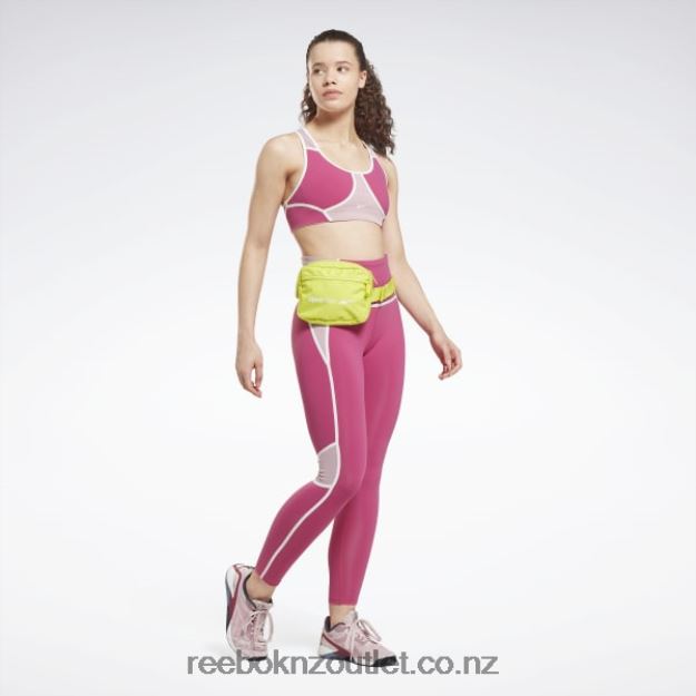 Semi Proud Pink 2B4626694 Lux Racer Padded Colorblocked Bra Reebok Women