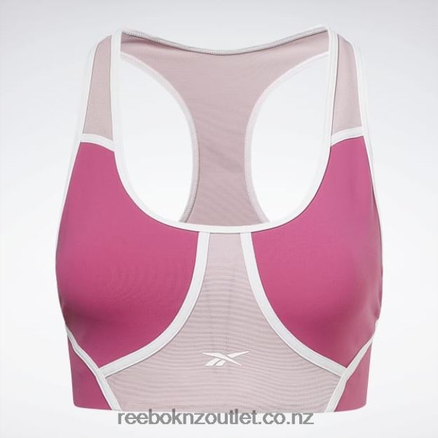 Semi Proud Pink 2B4626694 Lux Racer Padded Colorblocked Bra Reebok Women