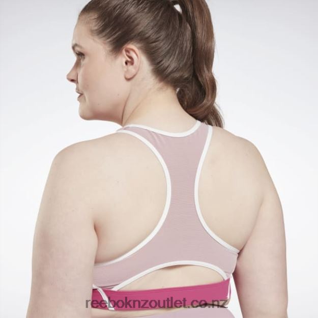 Semi Proud Pink 2B4626804 Lux Racer Padded Colorblocked Bra (Plus Size) Reebok Women