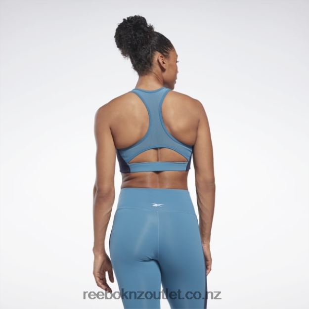 Steely Blue S23-R 2B4626778 Lux Racer Padded Colorblock Bra Reebok Women