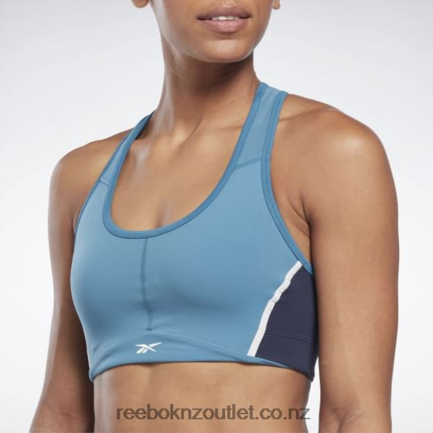 Steely Blue S23-R 2B4626778 Lux Racer Padded Colorblock Bra Reebok Women