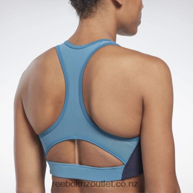 Steely Blue S23-R 2B4626778 Lux Racer Padded Colorblock Bra Reebok Women