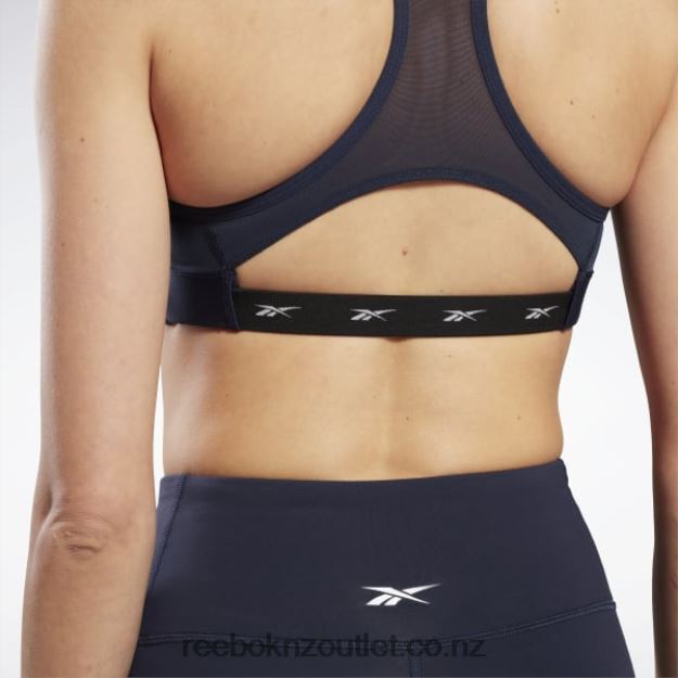 Vector Navy 2B4626515 Lux Vector Racer Sports Bra Reebok Women