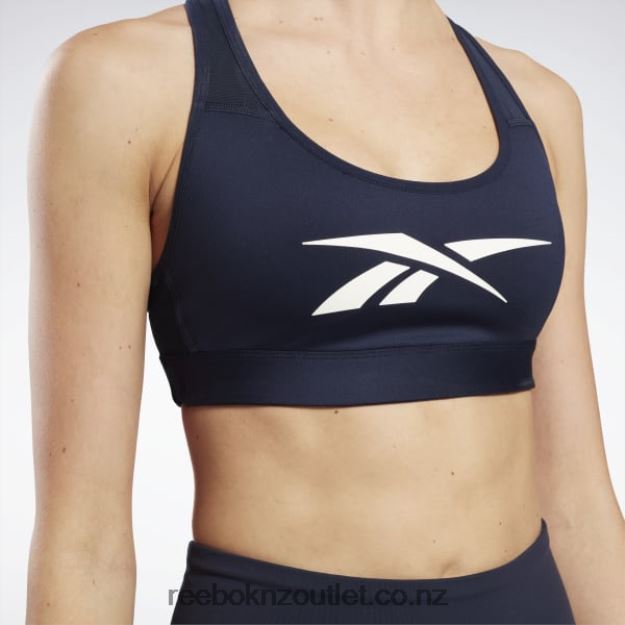 Vector Navy 2B4626515 Lux Vector Racer Sports Bra Reebok Women
