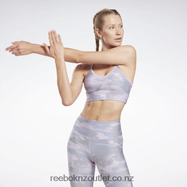 Violet Haze 2B4626662 Workout Ready Camo Print Bra Reebok Women