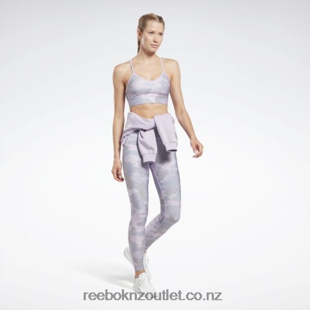 Violet Haze 2B4626662 Workout Ready Camo Print Bra Reebok Women