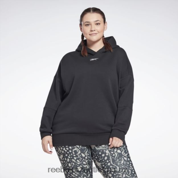 Black 2B4626509 Studio Recycled Oversize Hoodie (Plus Size) Reebok Women