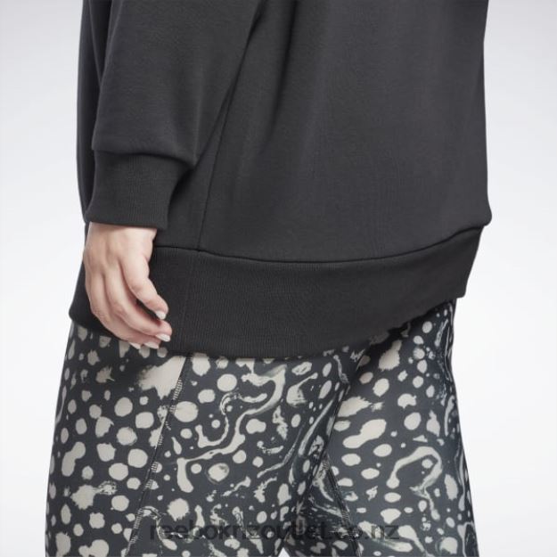 Black 2B4626509 Studio Recycled Oversize Hoodie (Plus Size) Reebok Women