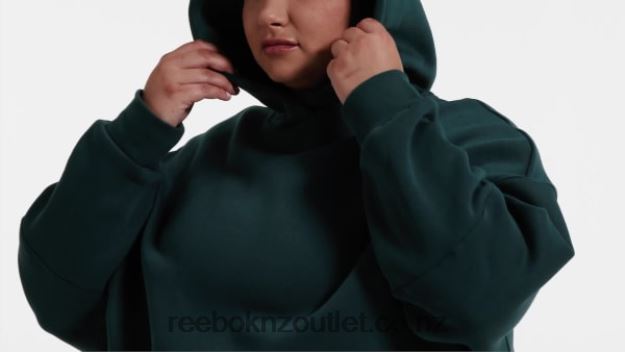 Forest Green 2B4626586 Studio Recycled Oversize Hoodie (Plus Size) Reebok Women