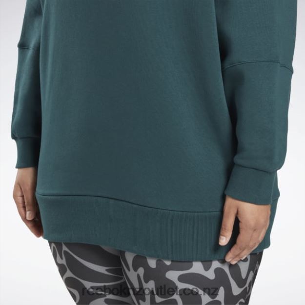 Forest Green 2B4626586 Studio Recycled Oversize Hoodie (Plus Size) Reebok Women