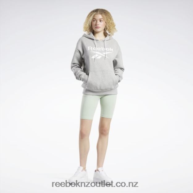 Medium Grey Heather 2B4626464 Identity Big Logo Fleece Hoodie Reebok Women