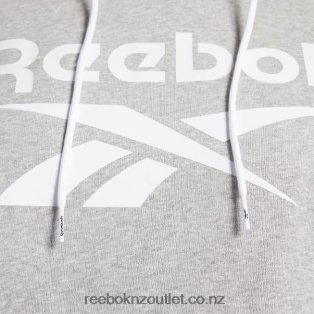 Medium Grey Heather 2B4626464 Identity Big Logo Fleece Hoodie Reebok Women
