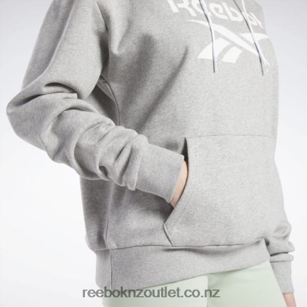 Medium Grey Heather 2B4626464 Identity Big Logo Fleece Hoodie Reebok Women