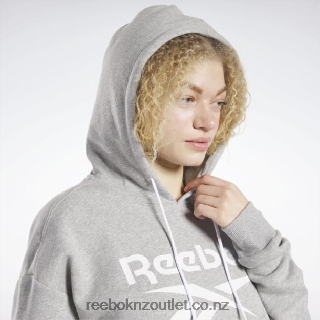 Medium Grey Heather 2B4626464 Identity Big Logo Fleece Hoodie Reebok Women
