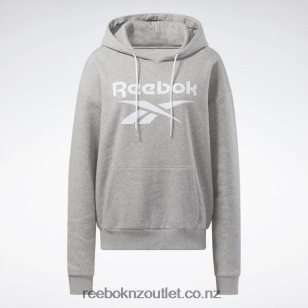 Medium Grey Heather 2B4626464 Identity Big Logo Fleece Hoodie Reebok Women