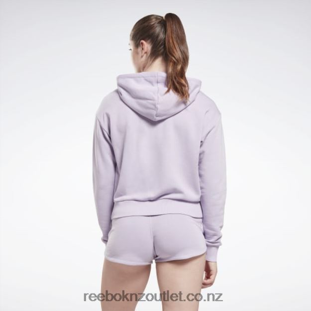 Purple Oasis 2B4626648 Identity Small Logo French Terry Zip-Up Hoodie Reebok Women