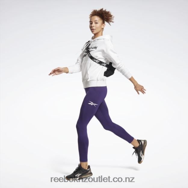 White/Black 2B4626989 Identity Logo French Terry Hoodie Reebok Women