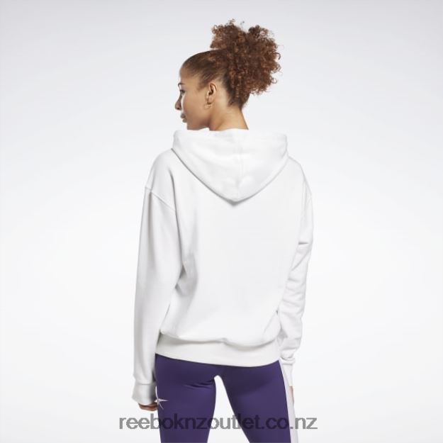 White/Black 2B4626989 Identity Logo French Terry Hoodie Reebok Women