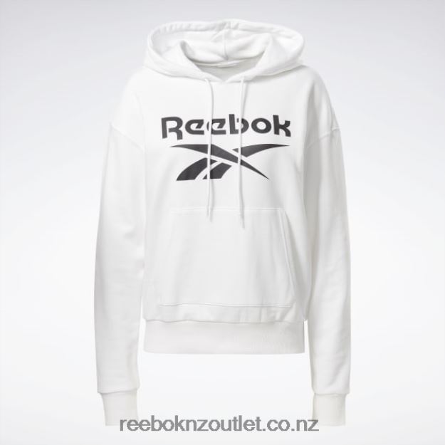 White/Black 2B4626989 Identity Logo French Terry Hoodie Reebok Women
