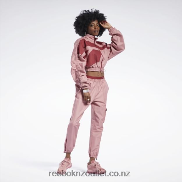 Sandy Rose 2B4626170 Cardi B Woven Satin Jacket Reebok Women