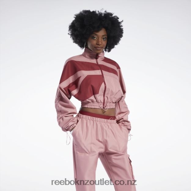 Sandy Rose 2B4626170 Cardi B Woven Satin Jacket Reebok Women