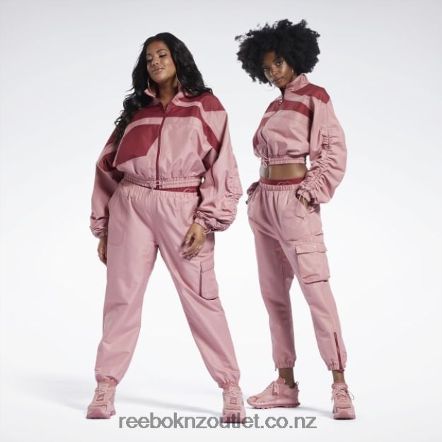 Sandy Rose 2B4626170 Cardi B Woven Satin Jacket Reebok Women