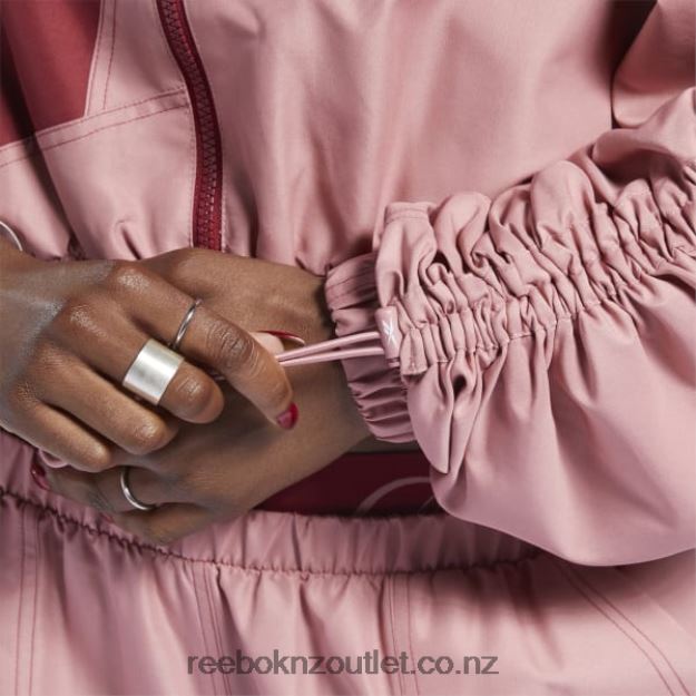 Sandy Rose 2B4626170 Cardi B Woven Satin Jacket Reebok Women