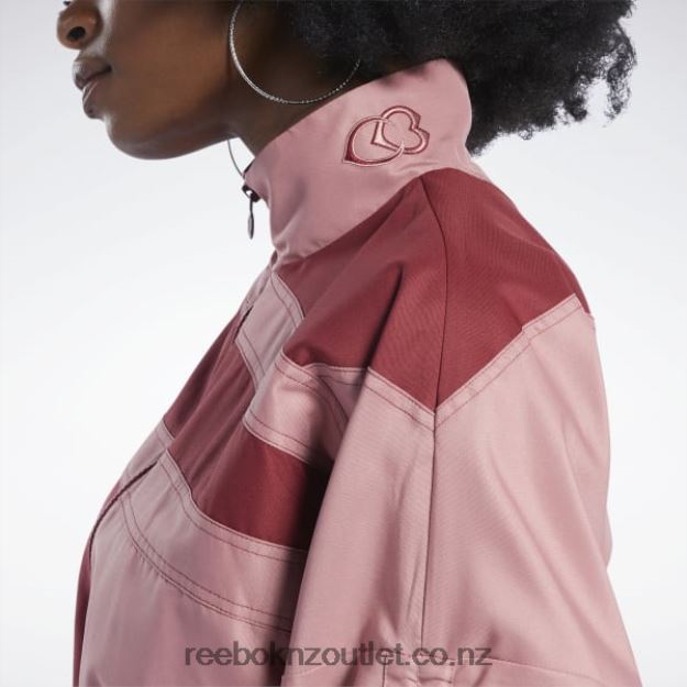 Sandy Rose 2B4626170 Cardi B Woven Satin Jacket Reebok Women