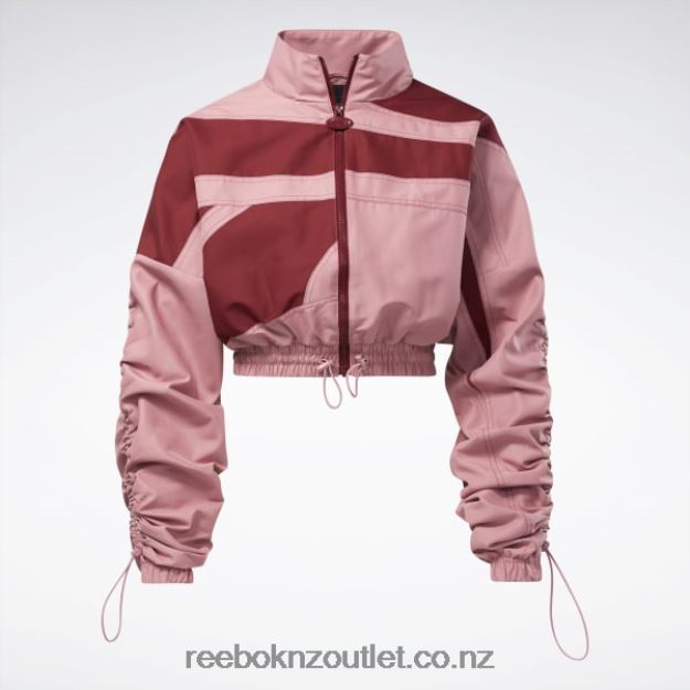 Sandy Rose 2B4626170 Cardi B Woven Satin Jacket Reebok Women