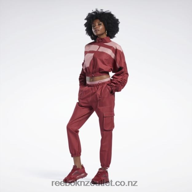 Triathlon Red 2B462670 Cardi B Woven Satin Jacket Reebok Women