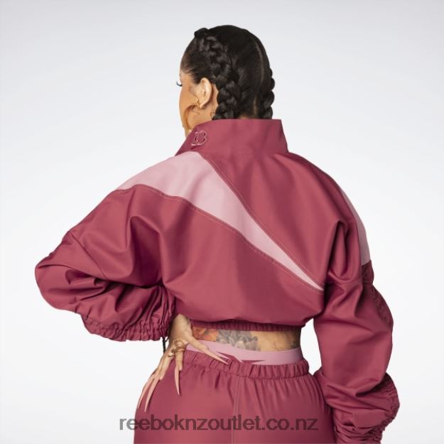 Triathlon Red 2B462670 Cardi B Woven Satin Jacket Reebok Women