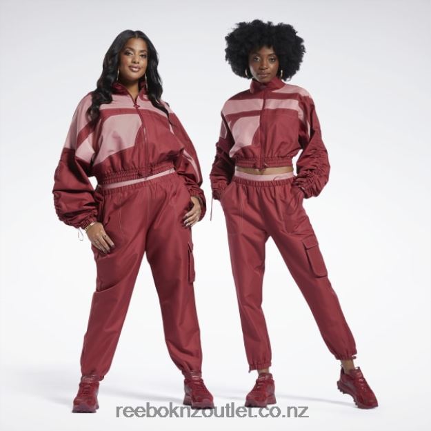 Triathlon Red 2B462670 Cardi B Woven Satin Jacket Reebok Women