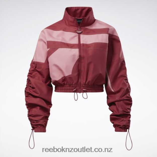 Triathlon Red 2B462670 Cardi B Woven Satin Jacket Reebok Women