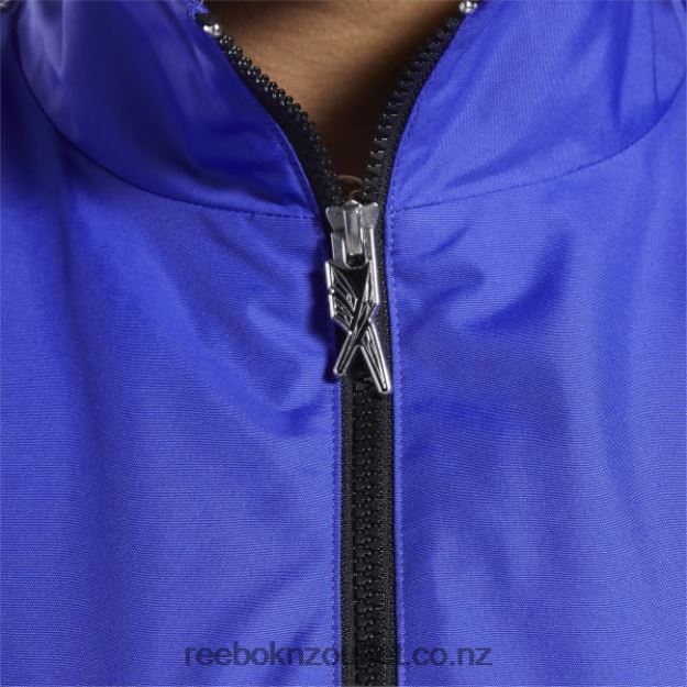 Ultima Purple 2B4626708 Cardi B Woven Crop Jacket (Plus Size) Reebok Women