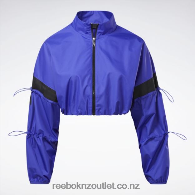 Ultima Purple 2B4626708 Cardi B Woven Crop Jacket (Plus Size) Reebok Women