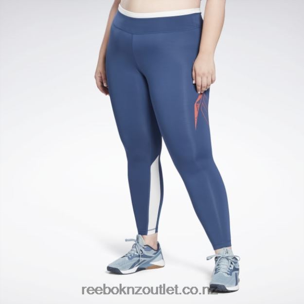 Batik Blue 2B4626900 Workout Ready Vector Leggings (Plus Size) Reebok Women