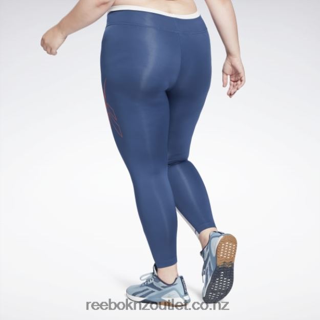 Batik Blue 2B4626900 Workout Ready Vector Leggings (Plus Size) Reebok Women