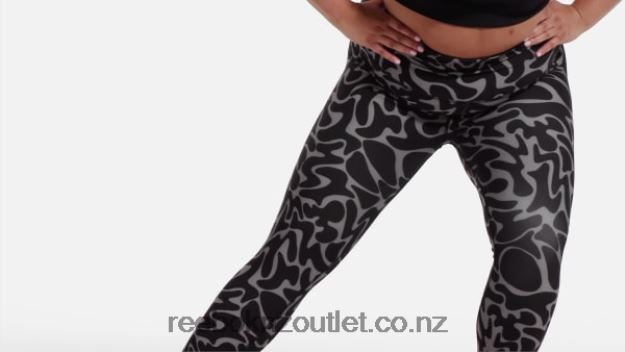 Black 2B4626551 Workout Ready Printed Leggings (Plus Size) Reebok Women