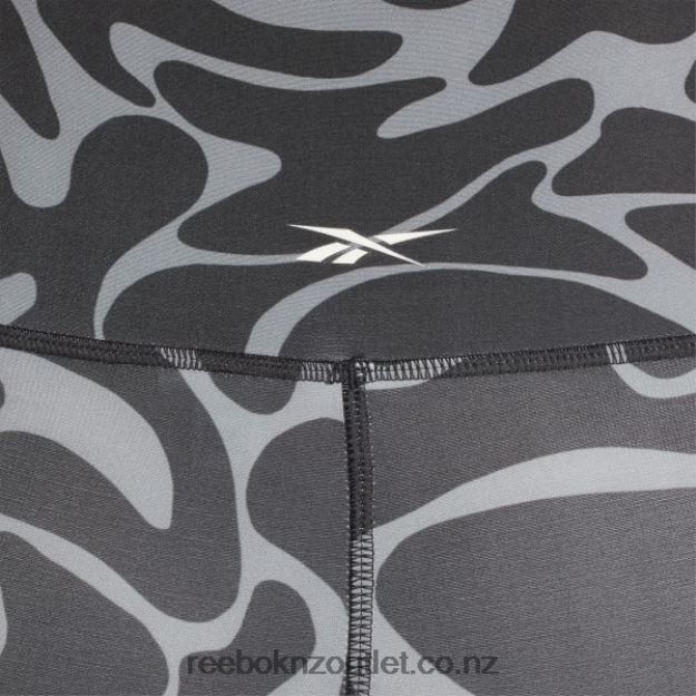 Black 2B4626551 Workout Ready Printed Leggings (Plus Size) Reebok Women