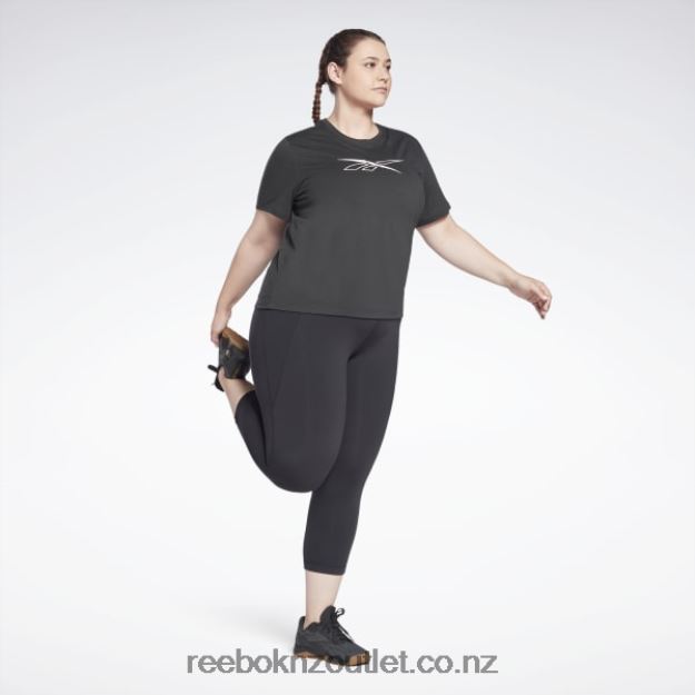 Black 2B4626653 Lux 3/4 Leggings (Plus Size) Reebok Women
