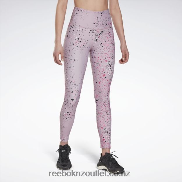Infused Lilac 2B4626388 Lux 2.0 Multi-Colored Speckle Leggings Reebok Women