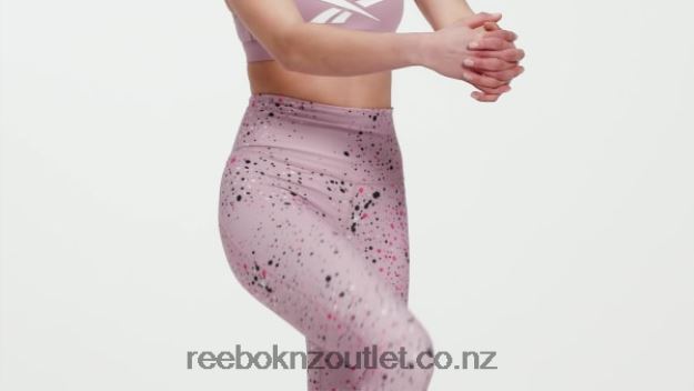 Infused Lilac 2B4626388 Lux 2.0 Multi-Colored Speckle Leggings Reebok Women