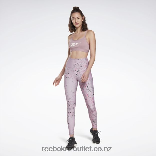 Infused Lilac 2B4626388 Lux 2.0 Multi-Colored Speckle Leggings Reebok Women