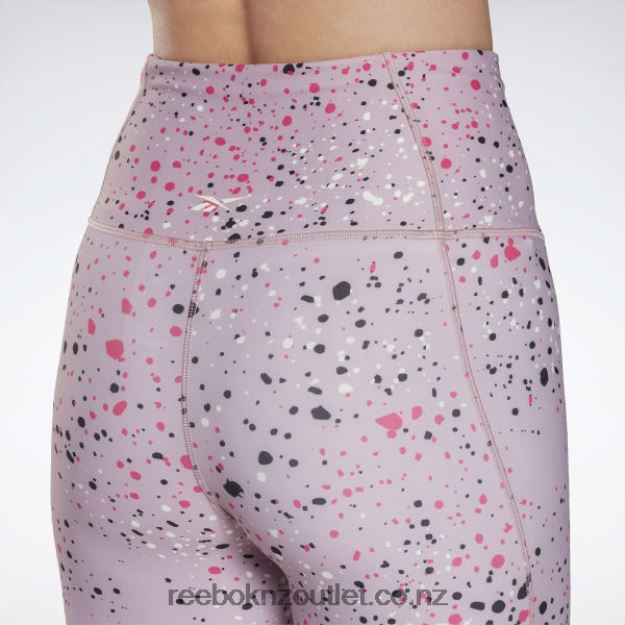 Infused Lilac 2B4626388 Lux 2.0 Multi-Colored Speckle Leggings Reebok Women