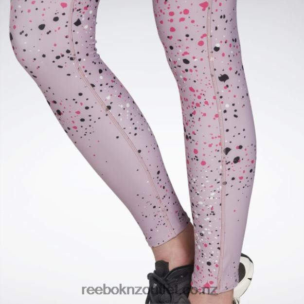 Infused Lilac 2B4626388 Lux 2.0 Multi-Colored Speckle Leggings Reebok Women