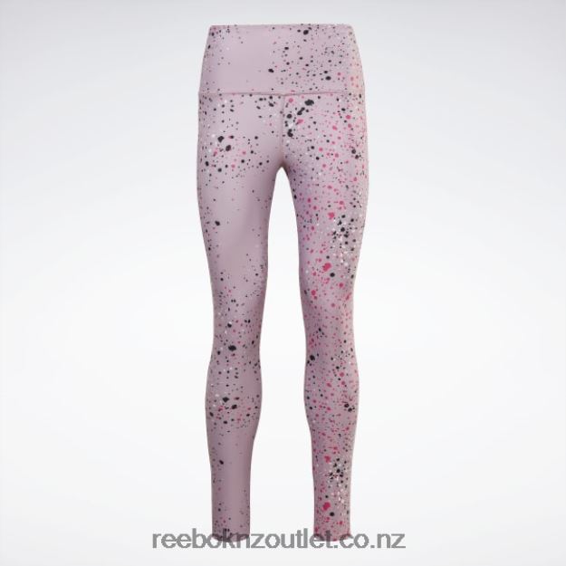 Infused Lilac 2B4626388 Lux 2.0 Multi-Colored Speckle Leggings Reebok Women